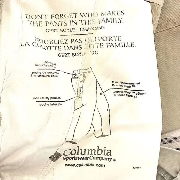 Columbia Men’s ROC II Flat Front Khaki Pants: Sand 35x29 - Picture 9 of 14